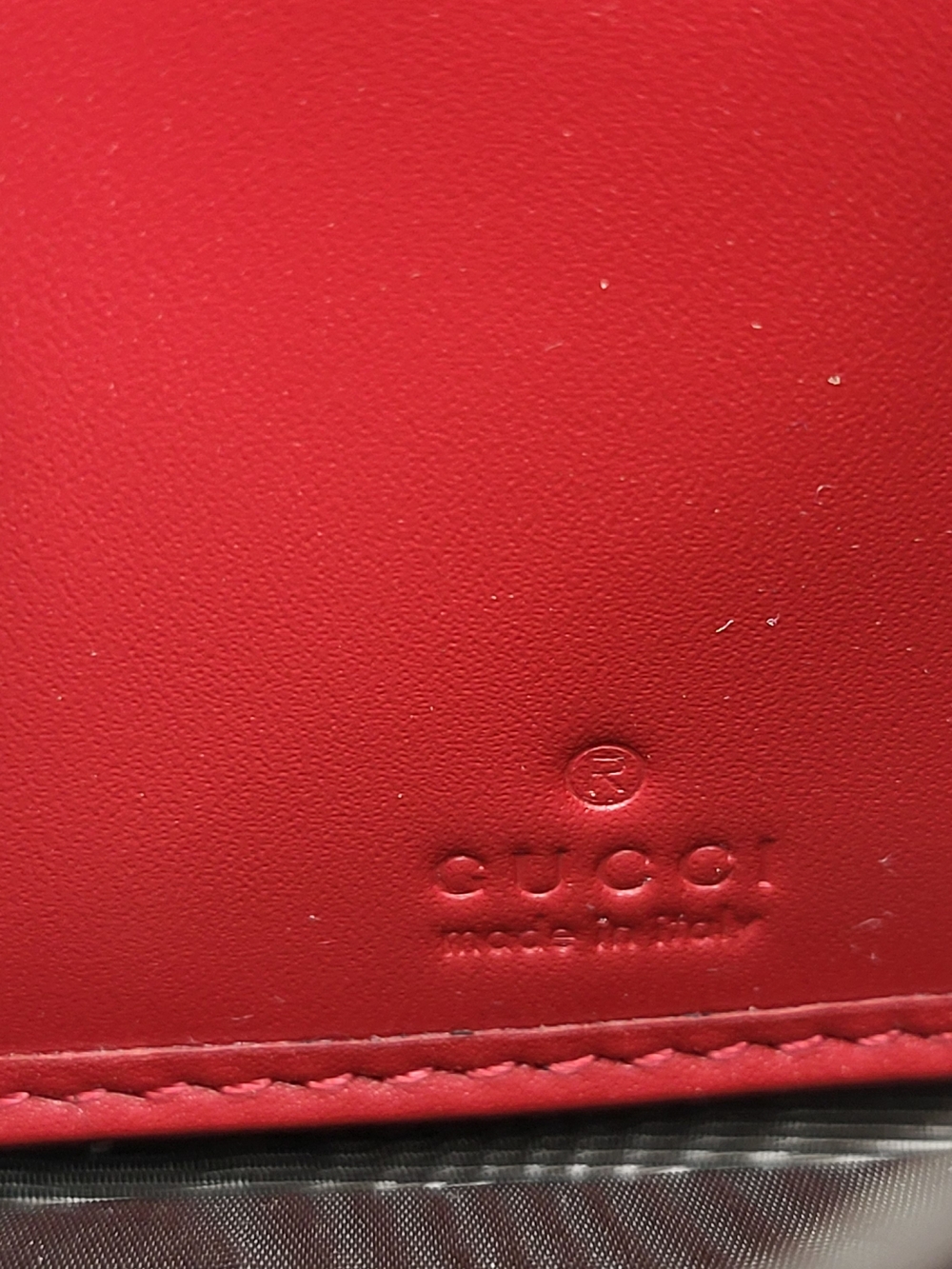 GUCCI Calfskin Sylvie Zip Around Long Wallet Hibiscus Red 476083. Authentic.. - Picture 6 of 16